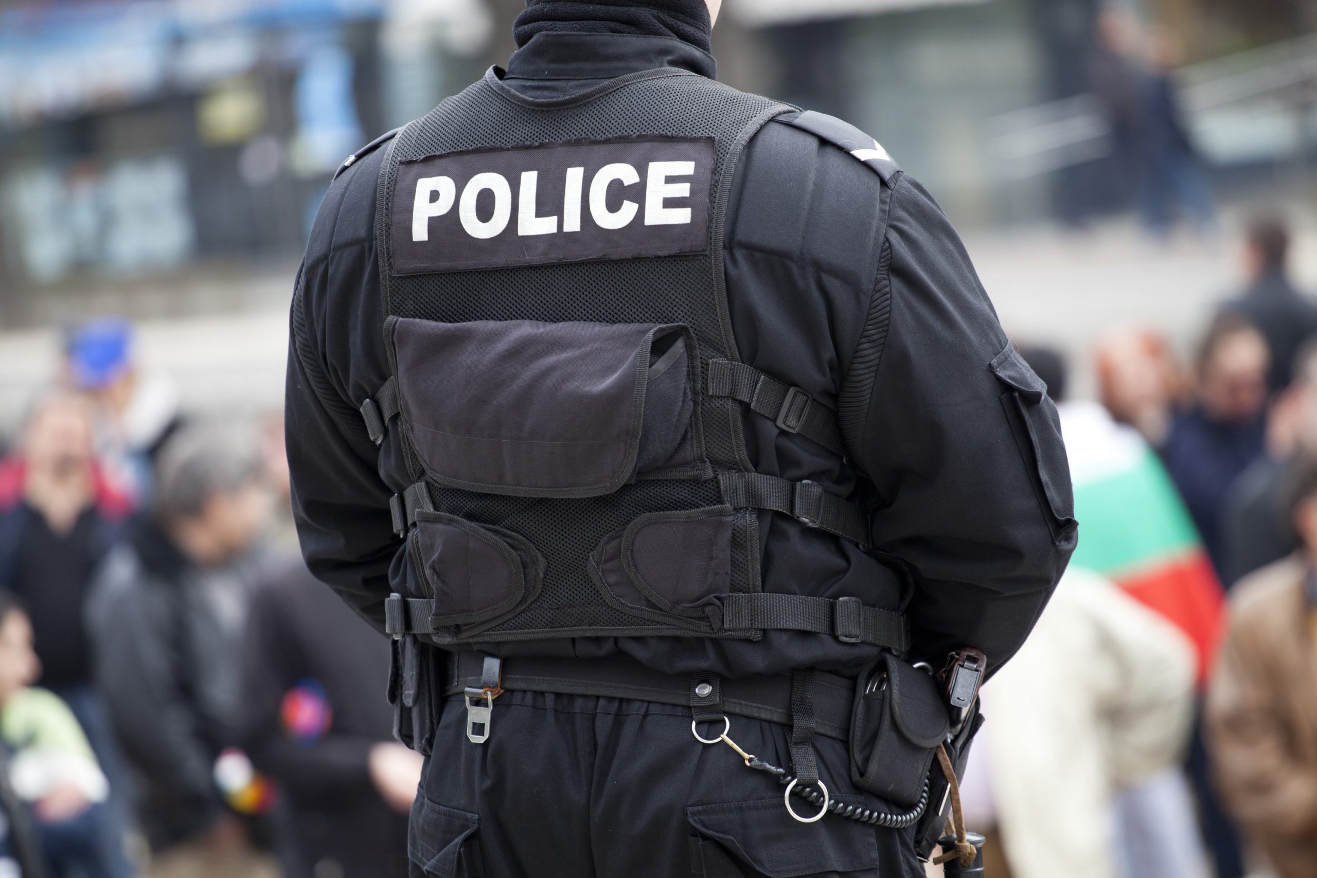 photograph of police officer in gear