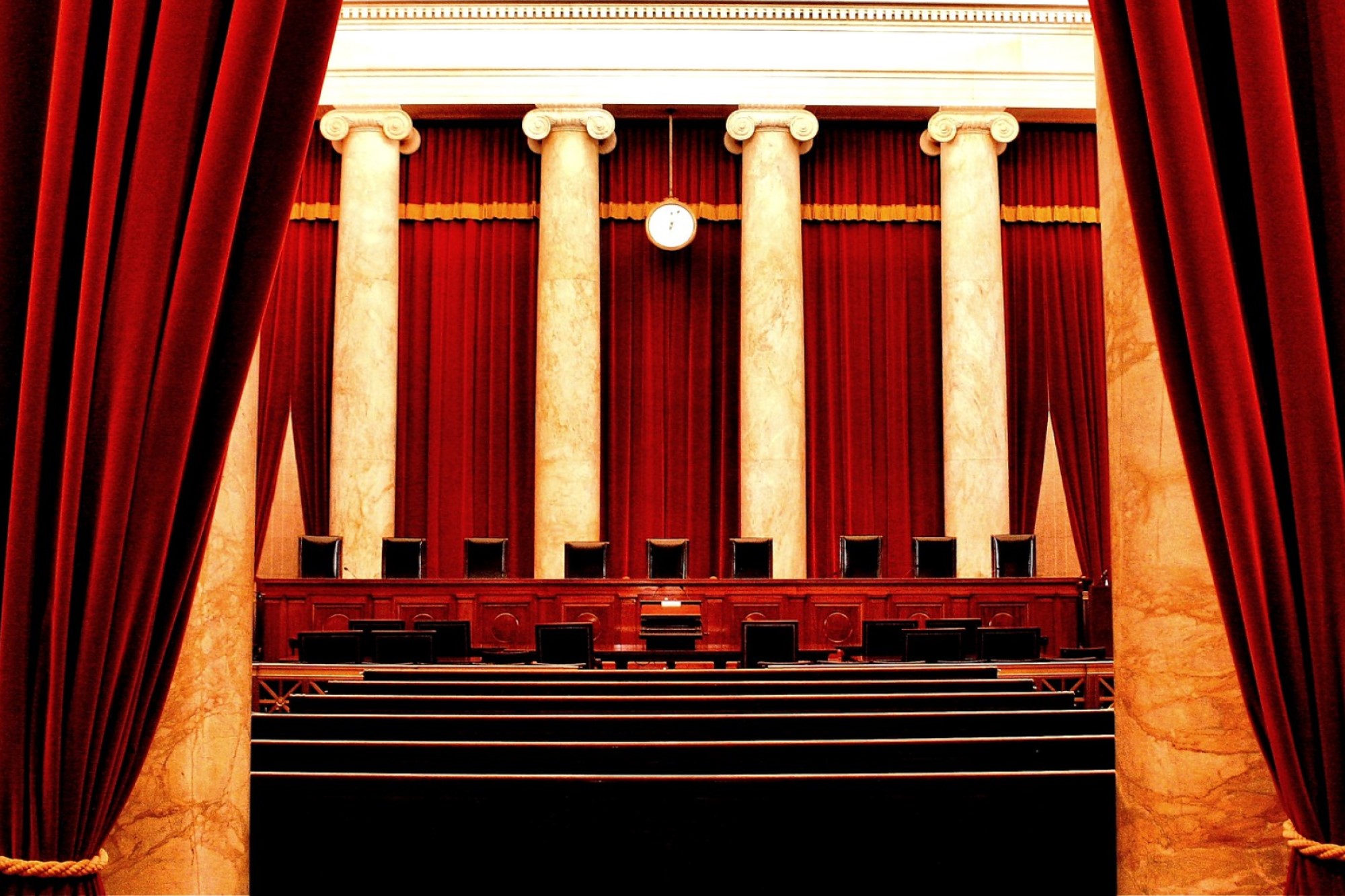 photograph of curtain drawn to inner chamber