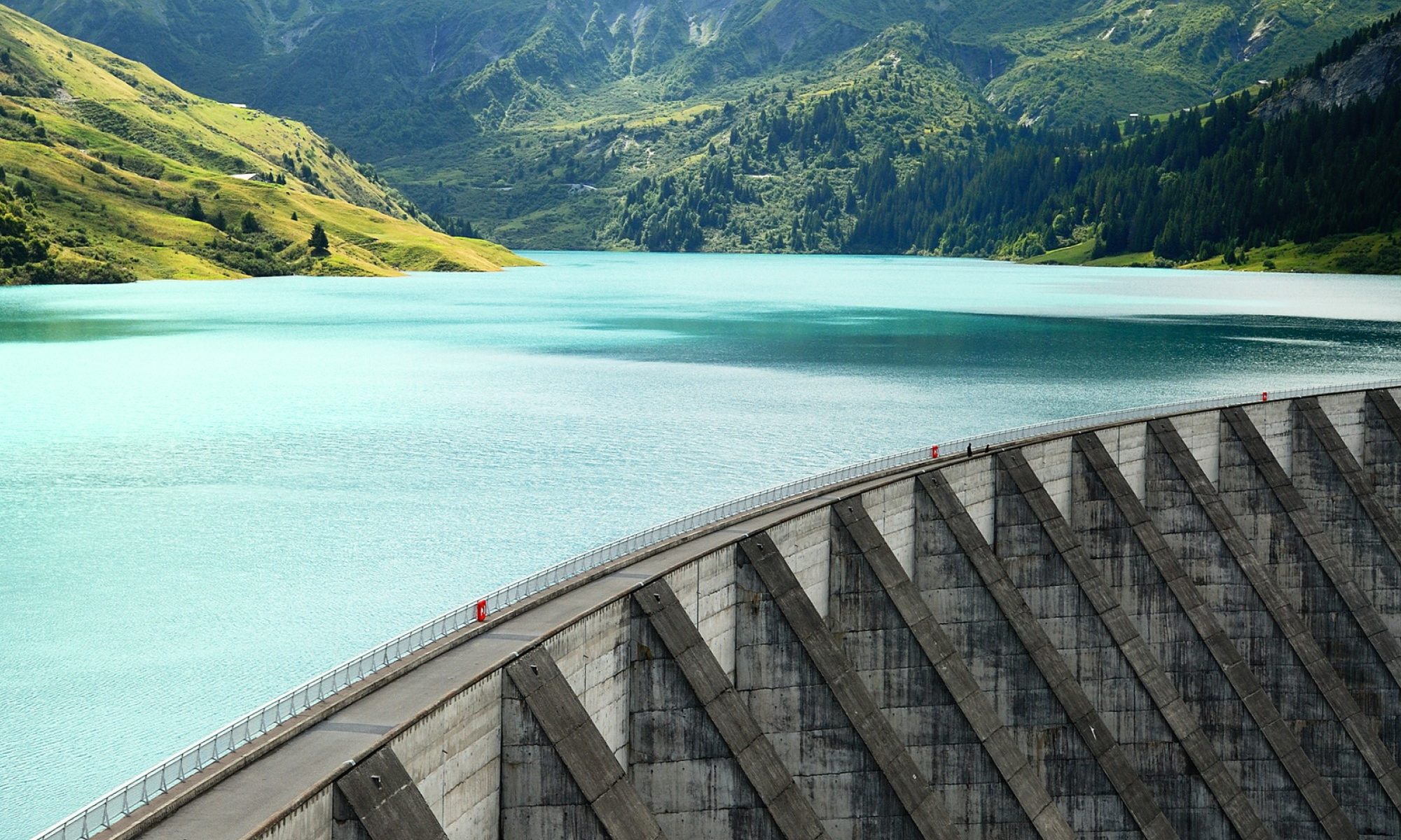 photograph of French Alps weir created by the Barrage de Roselend