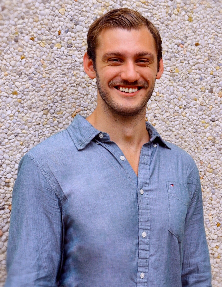 Color photograph of Joseph Porter, the current Schaenen Scholar at the Prindle Institute.