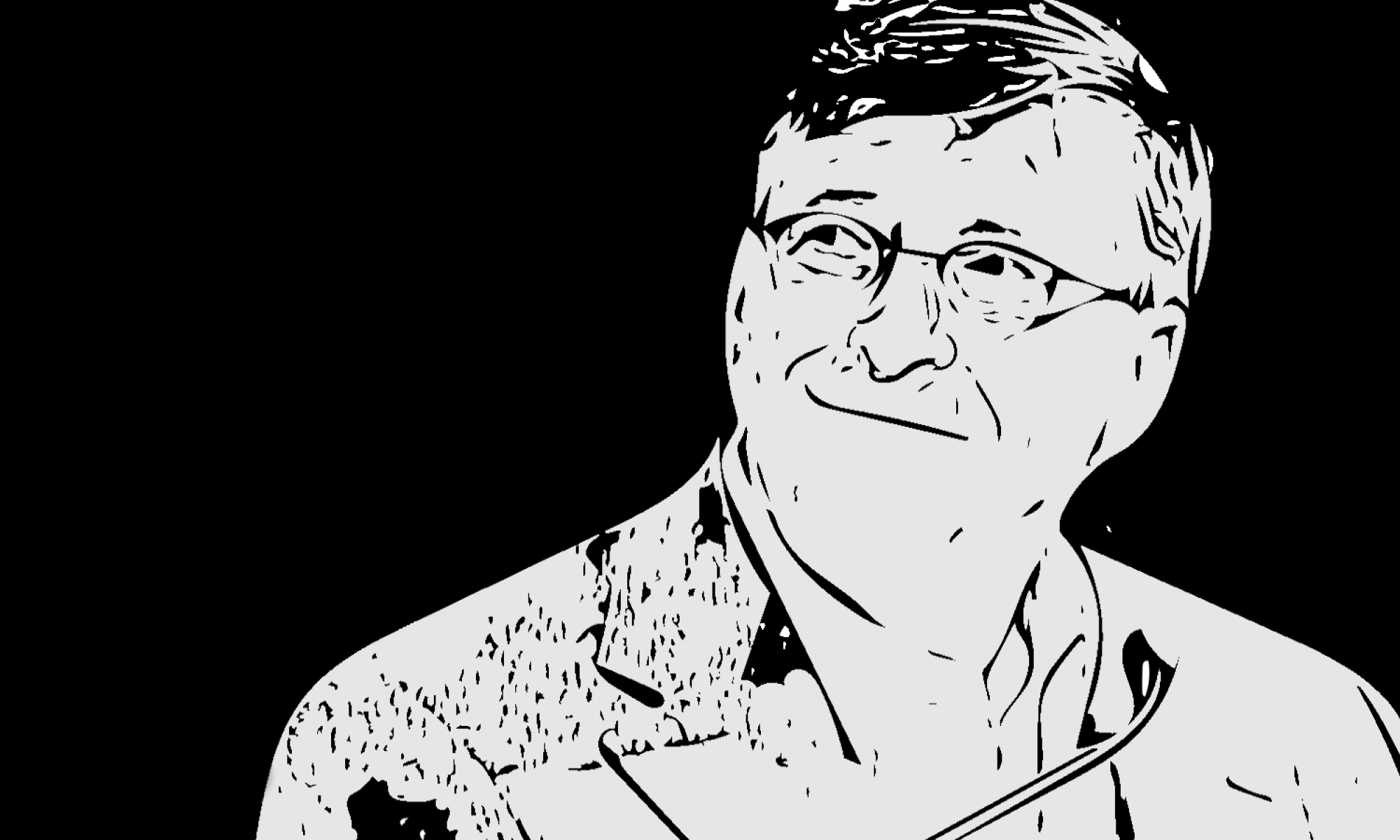 black and white image of Bill Gates