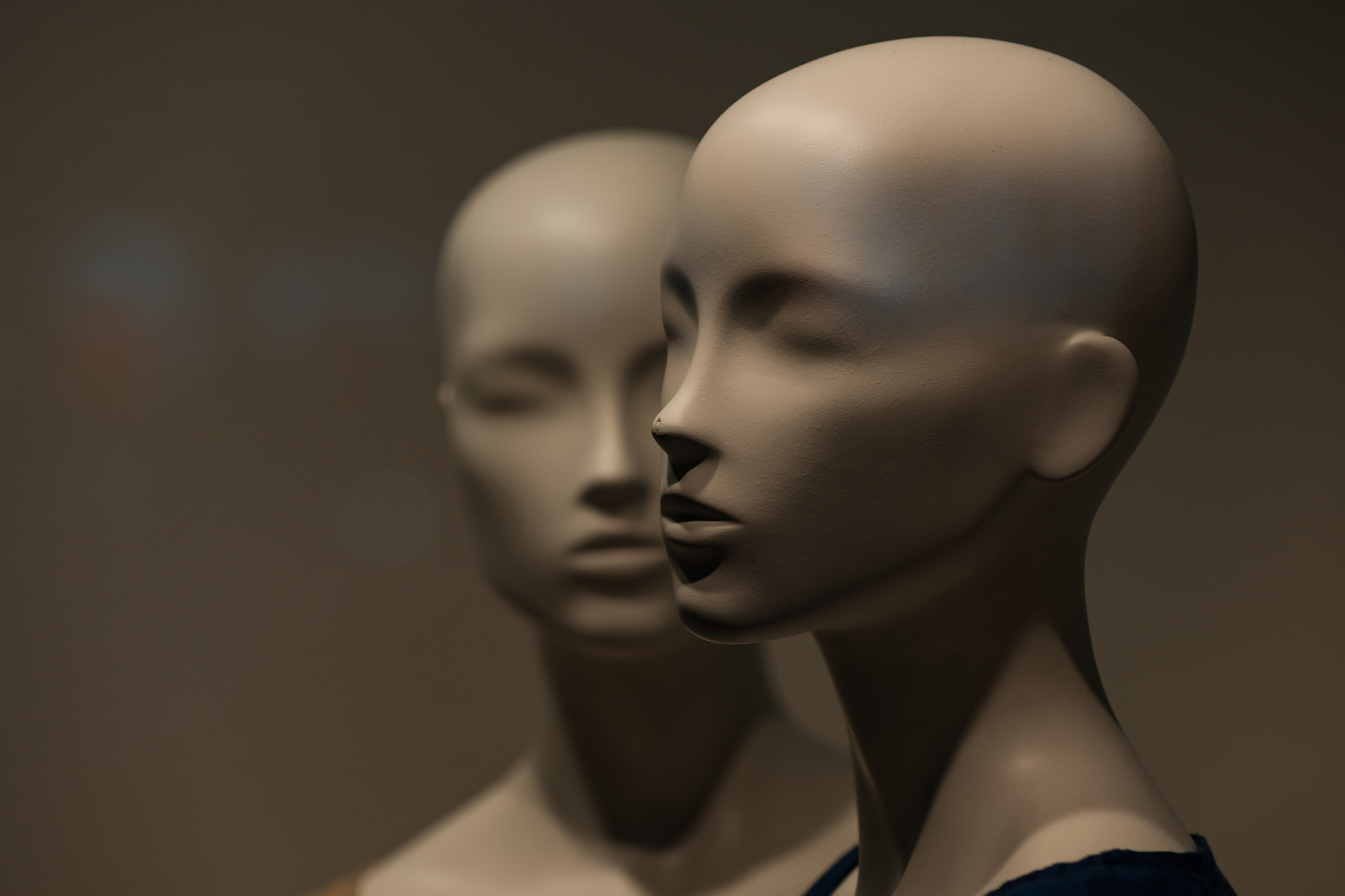 photograph of mannequin faces