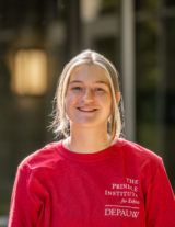 Color photograph of Amelie Vacanti, a Prindle Institute Hillman intern