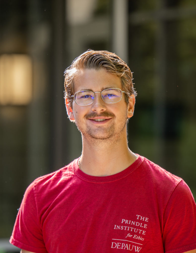 Color photograph of Andrew Conarty, a Prindle Institute Hillman intern