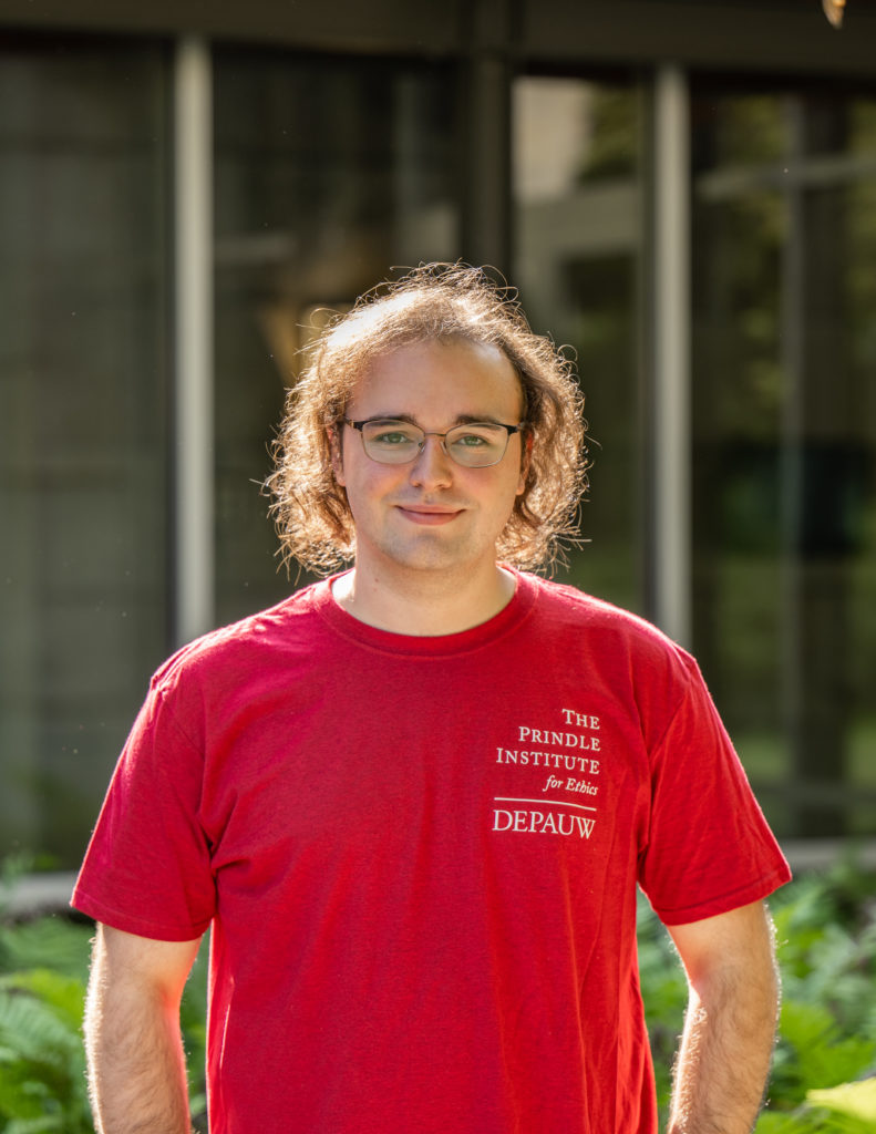 Color photograph of Bodhi Hays, a Prindle Institute Hillman intern