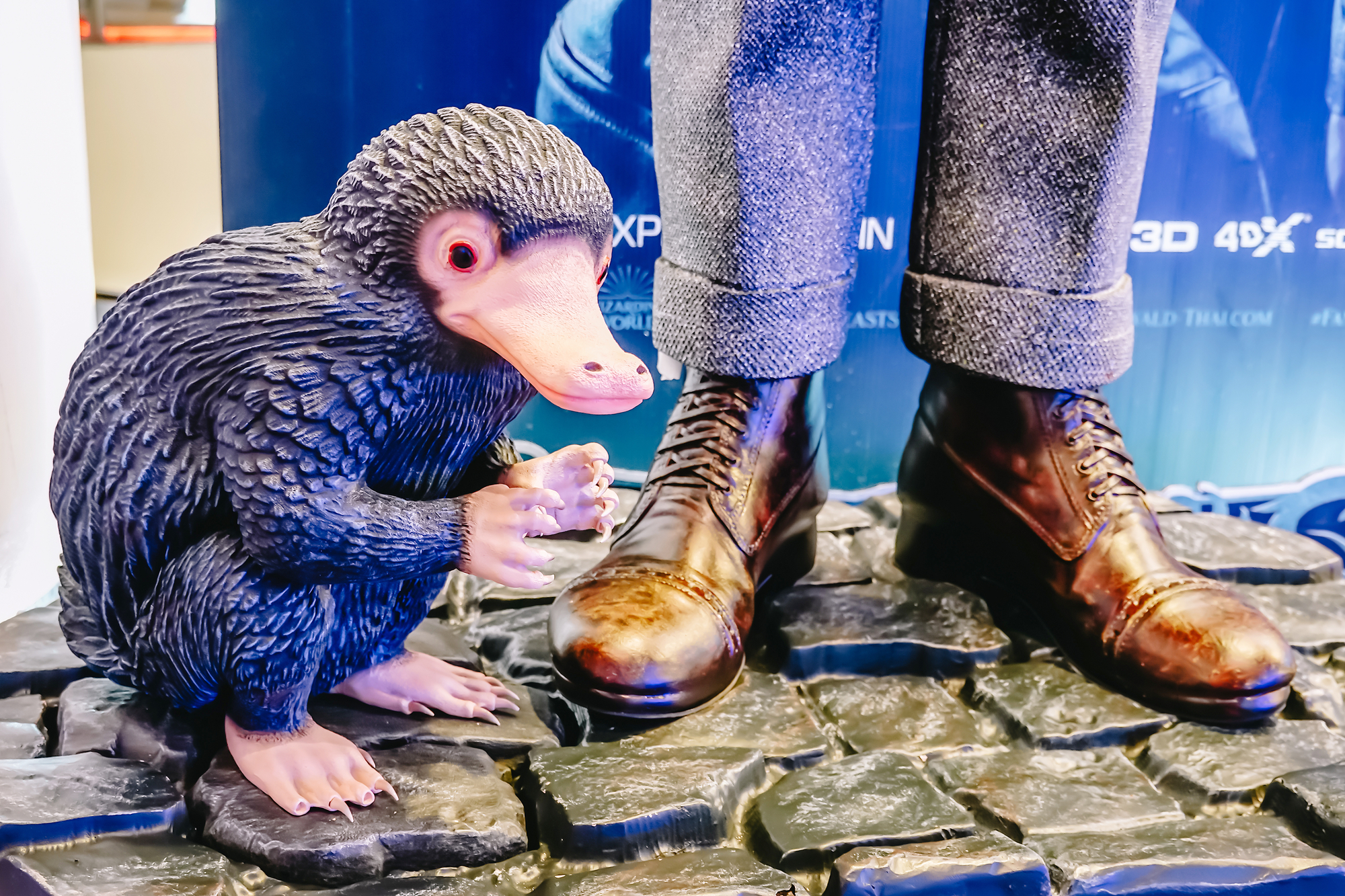 photograph of Niffler statue for movie display