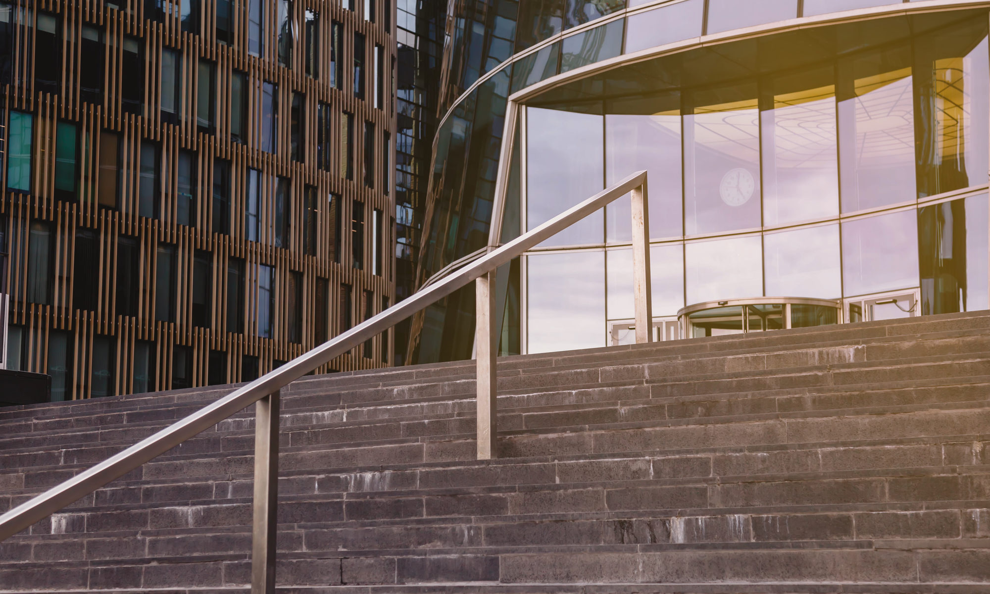 photograph of steps leading to office building