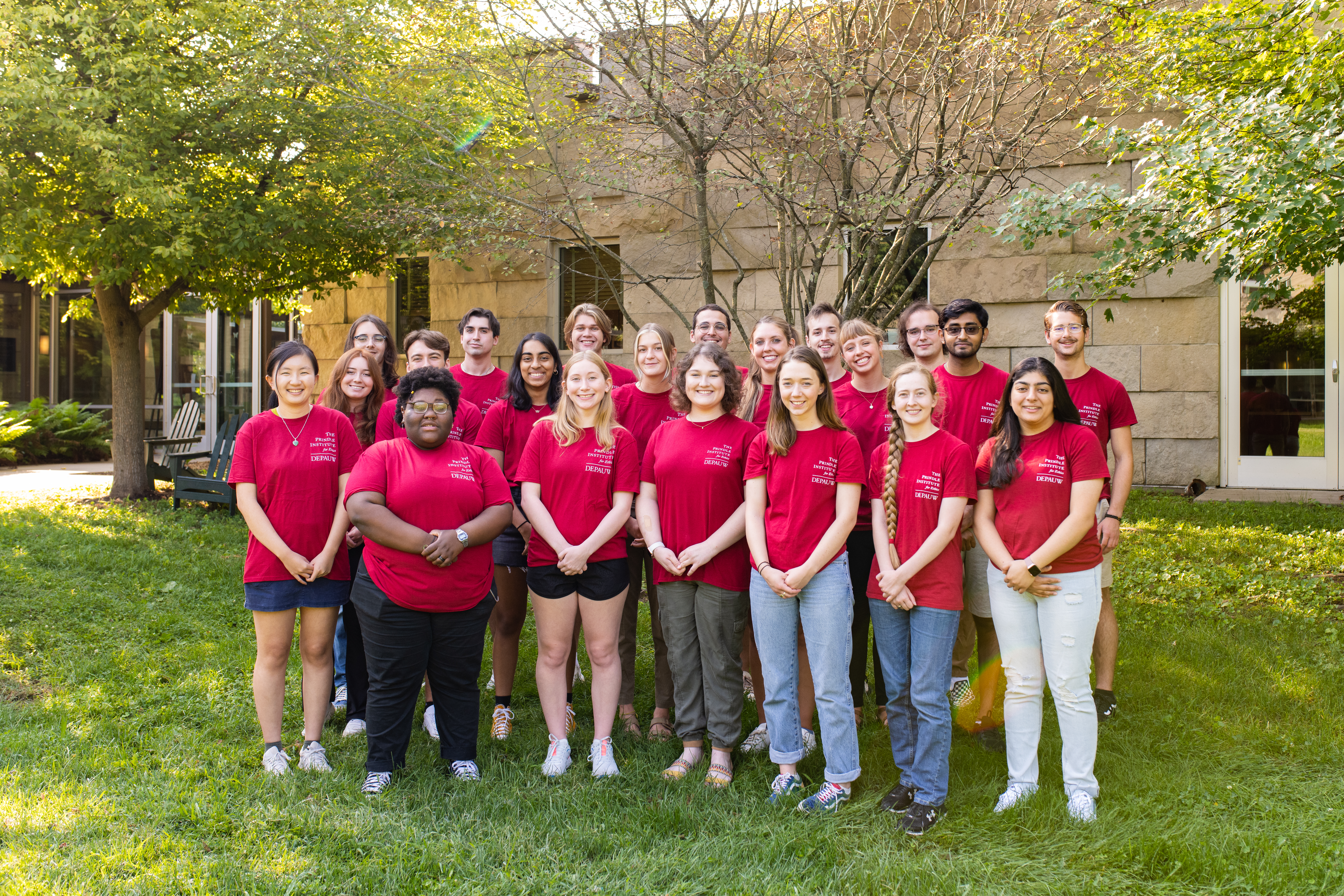 Color photograph the 2023 cohort of the Prindle Institute's Hillman interns