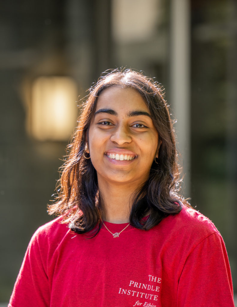 Color photograph of Irene Amalaraj, a Prindle Institute Hillman intern