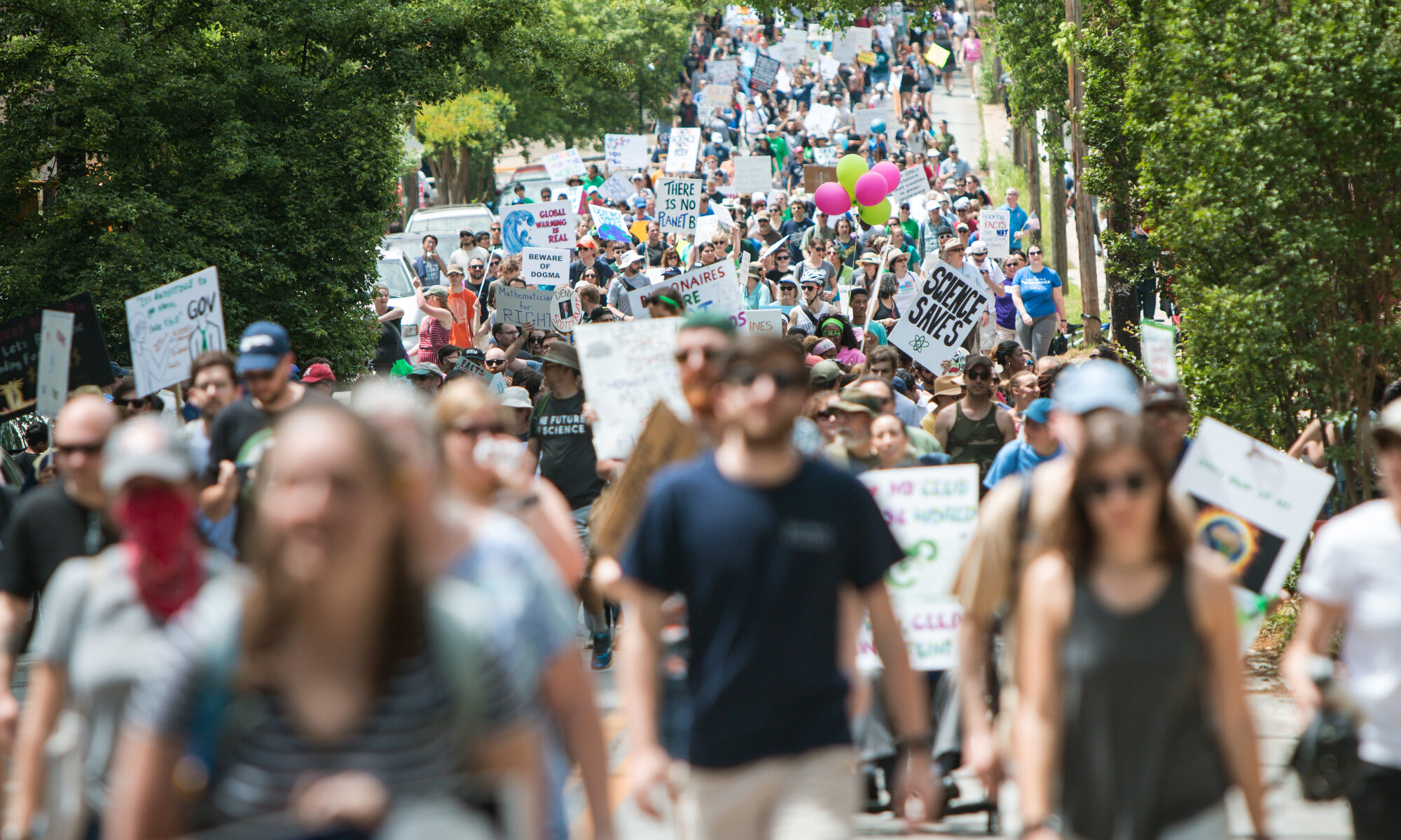 photograph of protestors marching