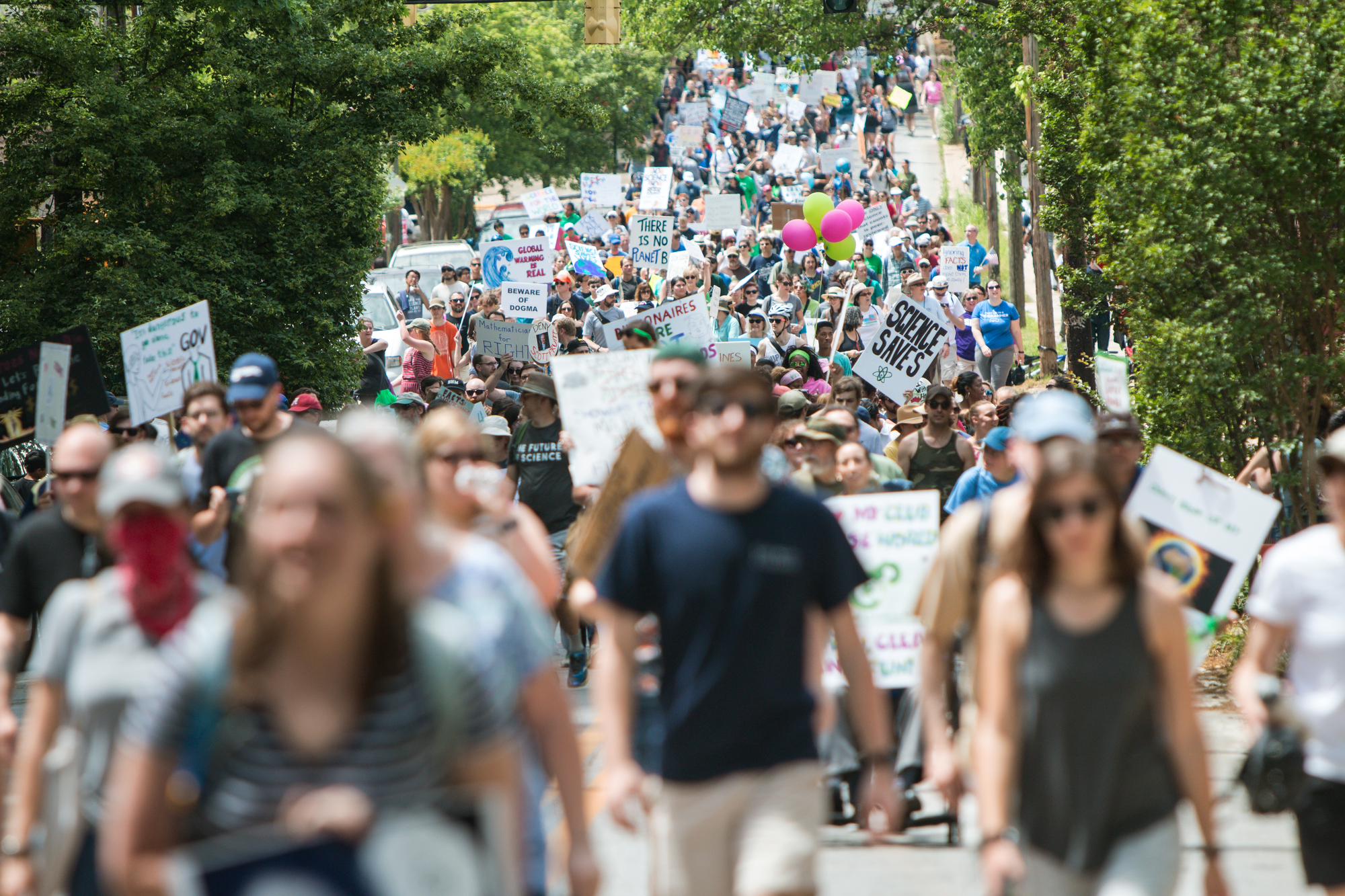 photograph of protestors marching