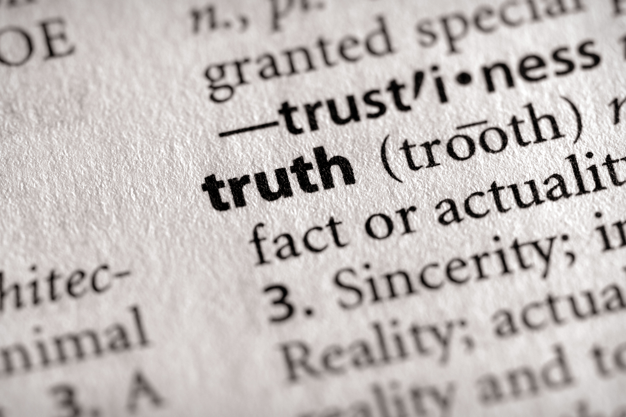 photograph of dictionary entry fro "truth"