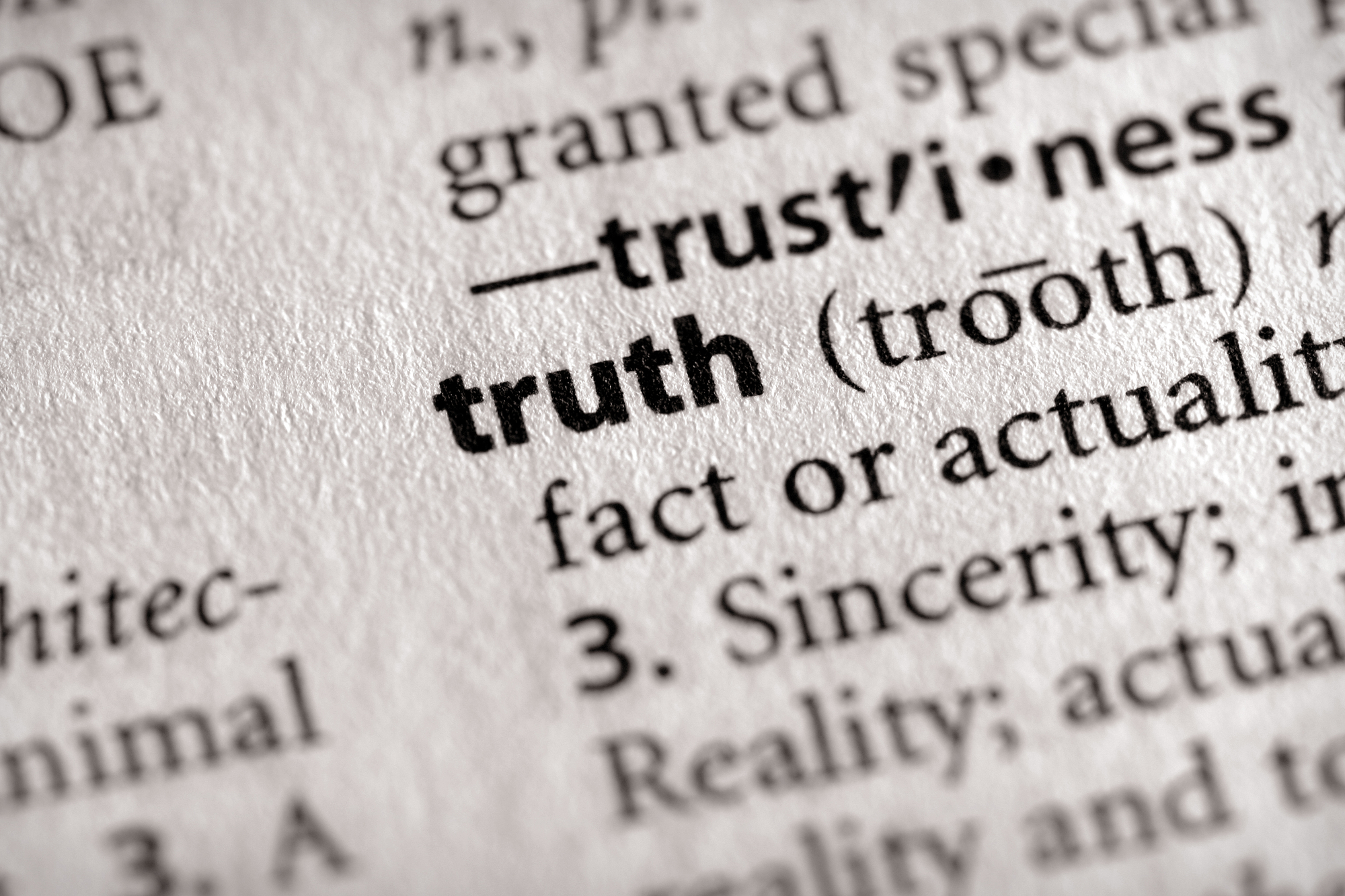 photograph of dictionary entry fro "truth"
