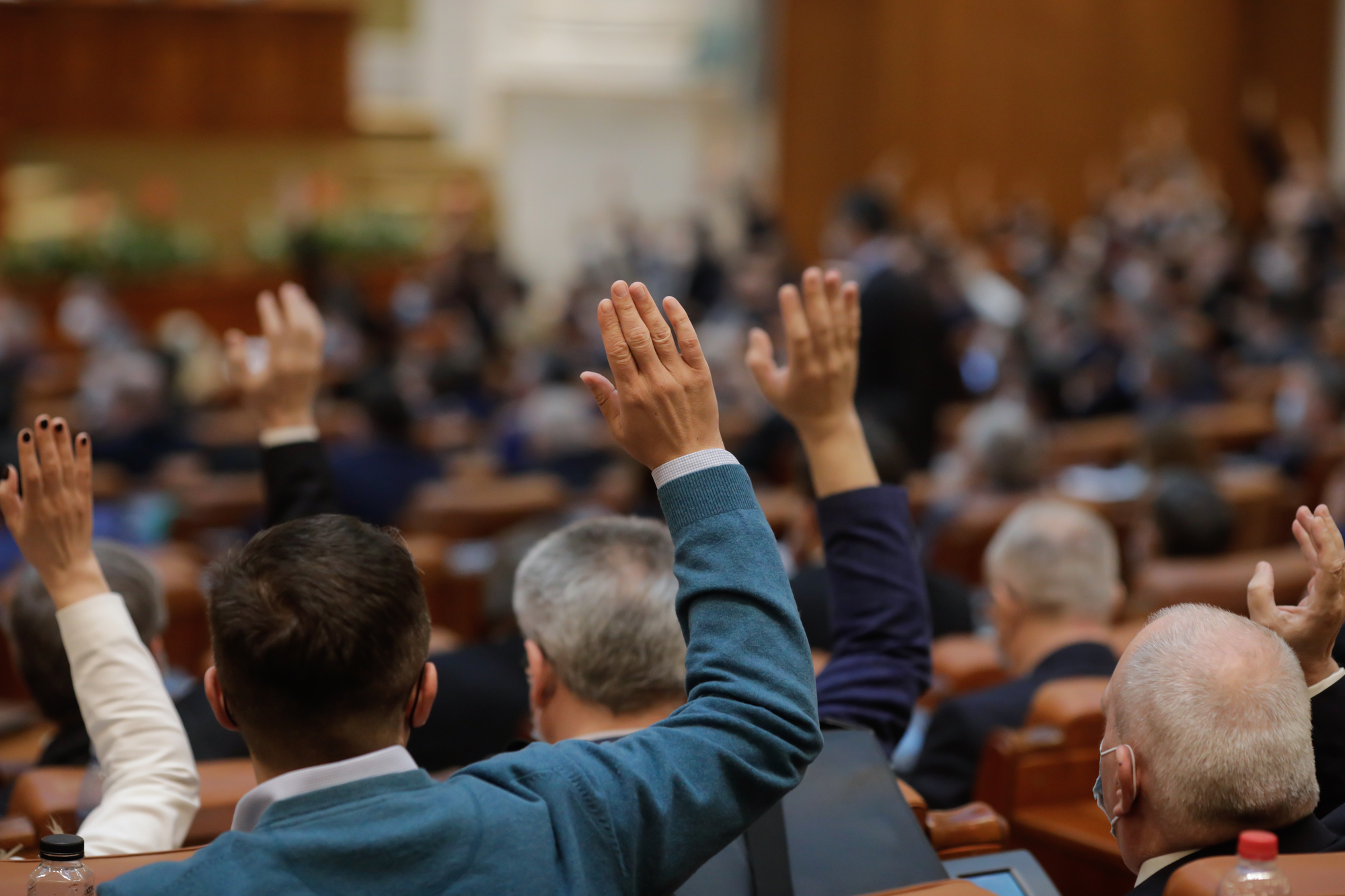 photograph of lawmakers voting