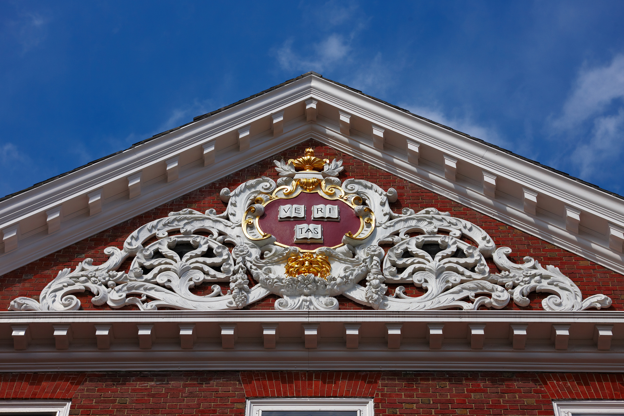 photograph of Harvard's coat of arms
