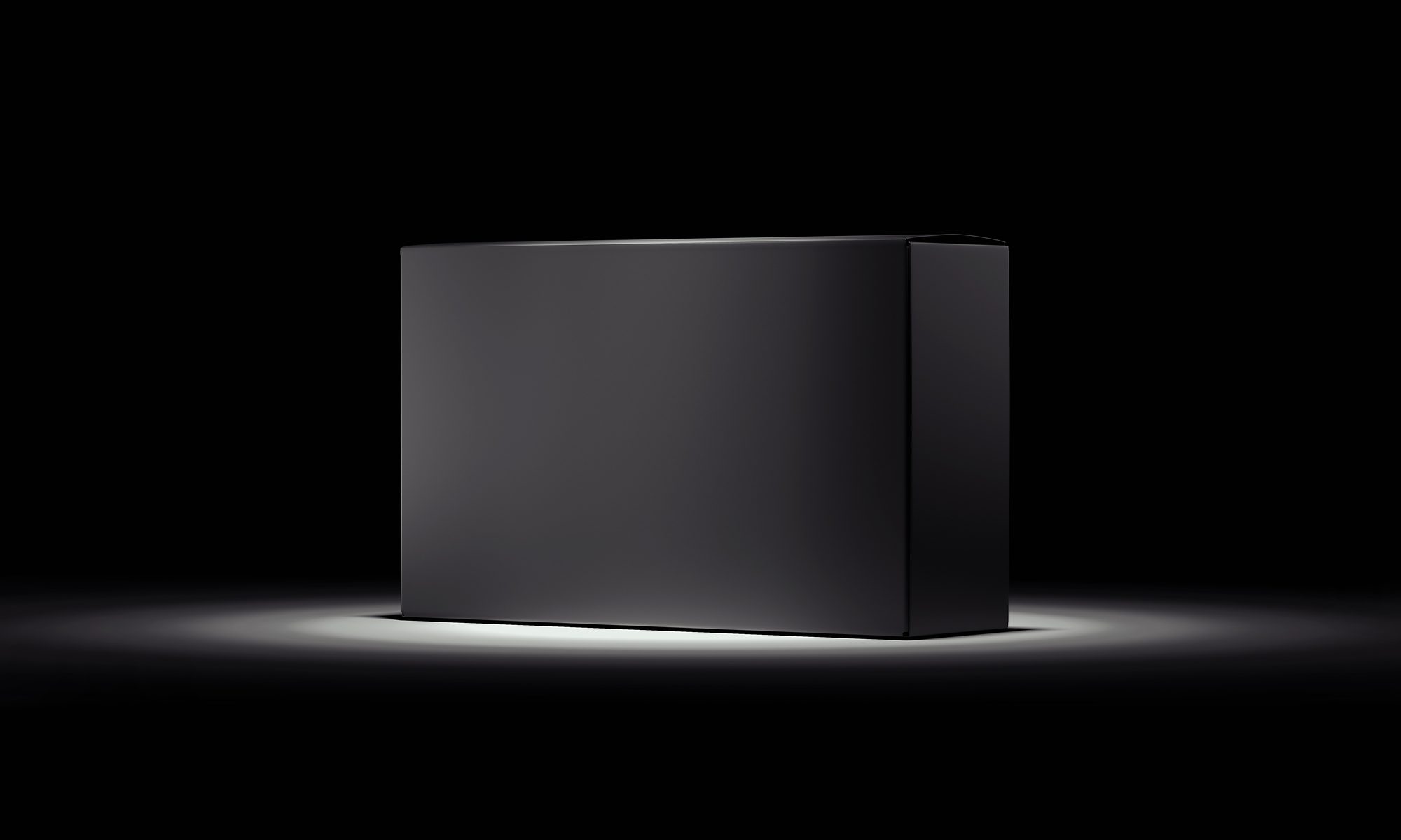 image of black box highlighted on stage