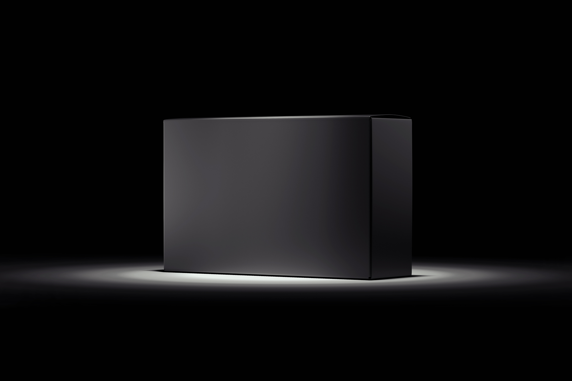 image of black box highlighted on stage