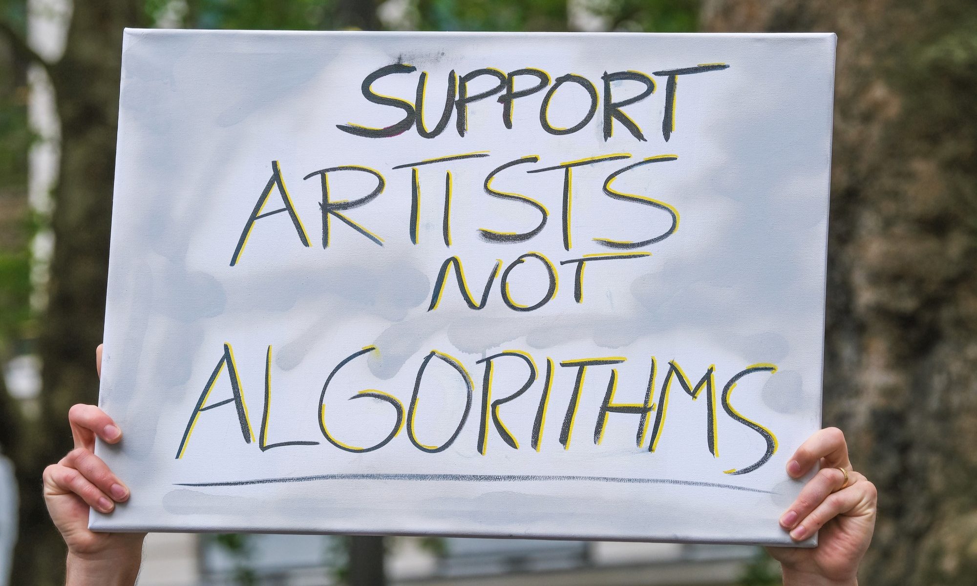 photograph of writers' strike sign