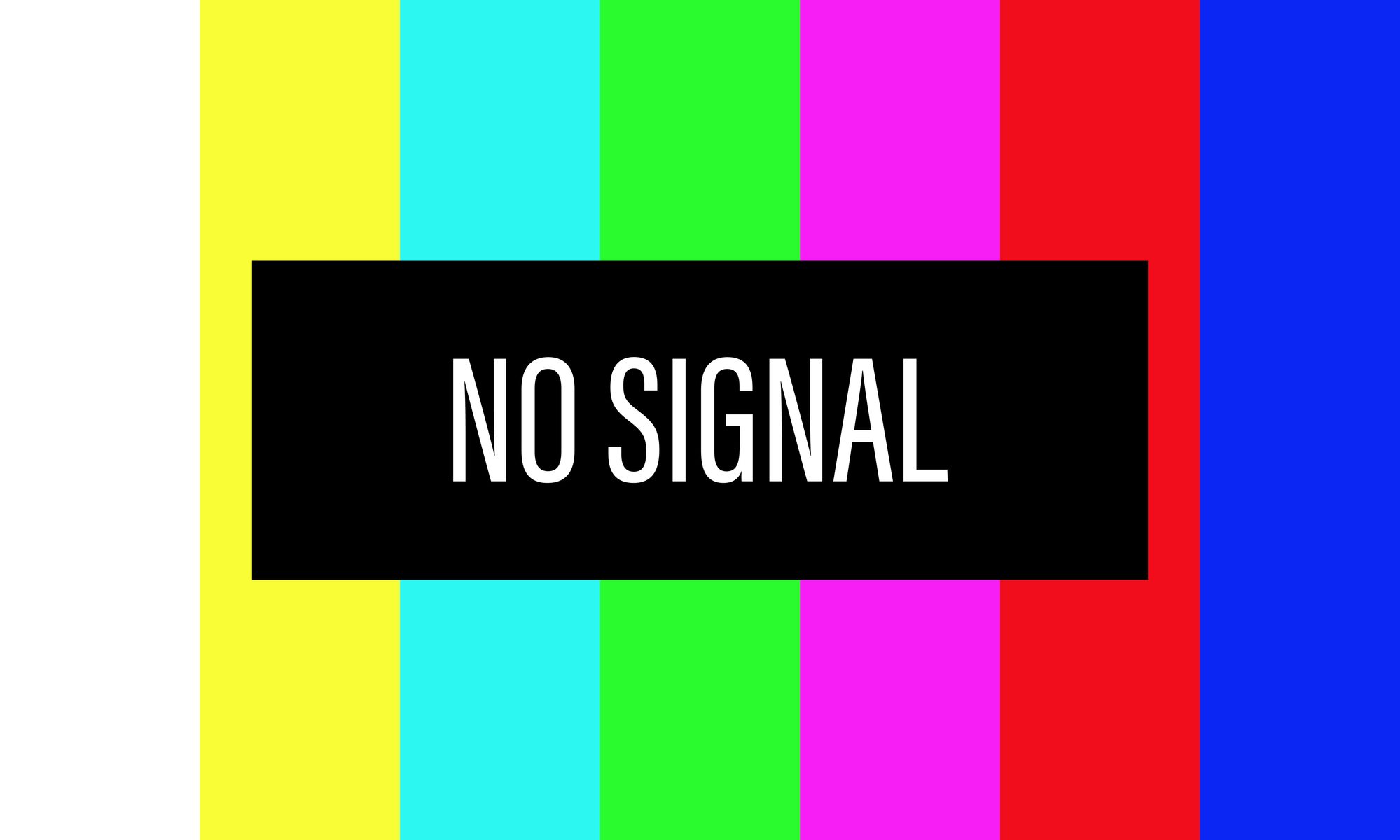 image of 'no signal' TV screen with test pattern