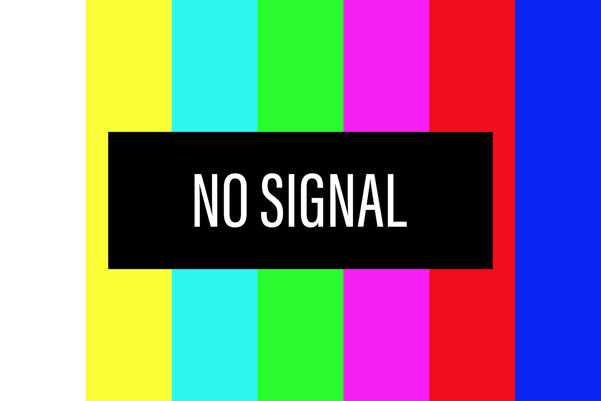 image of 'no signal' TV screen with test pattern